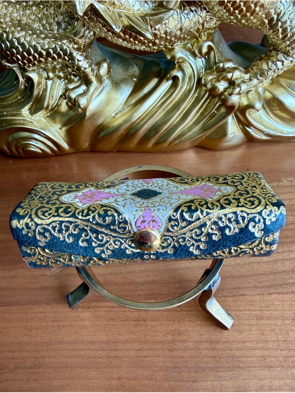 Fiocchi Vintage Italian Made Leather Lipstick Case with Mirror